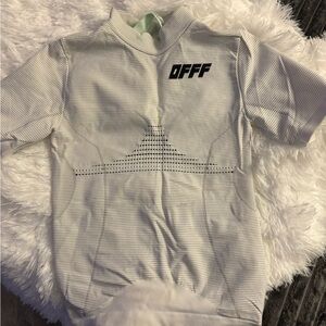 Off-White Striped White and Gray Top